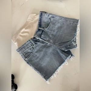 BLANQI® Denim Postpartum Belly Support Jeans Shorts - Light Stonewash